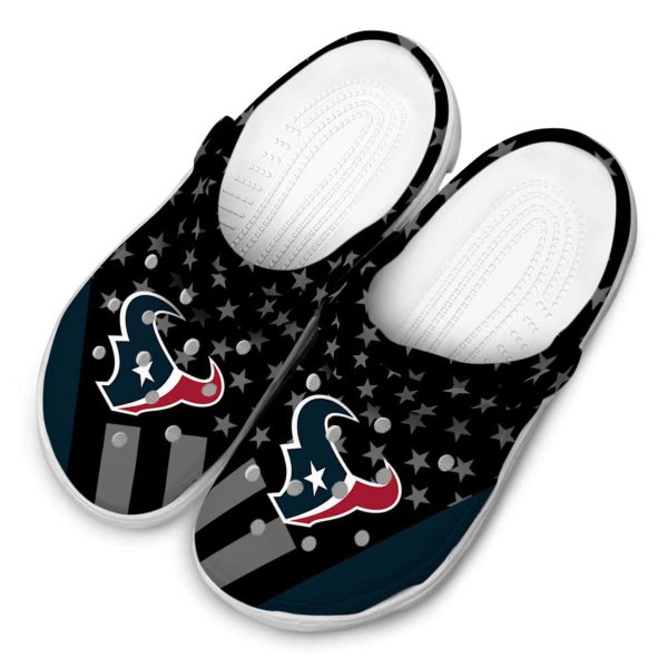 Houston Texans Stellar Stripes Theme Crocs Trendy