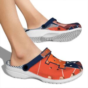 Illinois Fighting Illini Geometric Background Crocs High quality