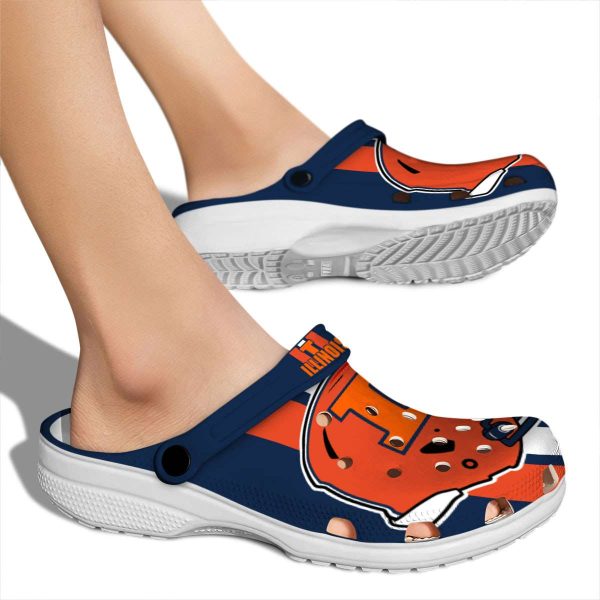 Illinois Fighting Illini Helmet Stripes Crocs High quality