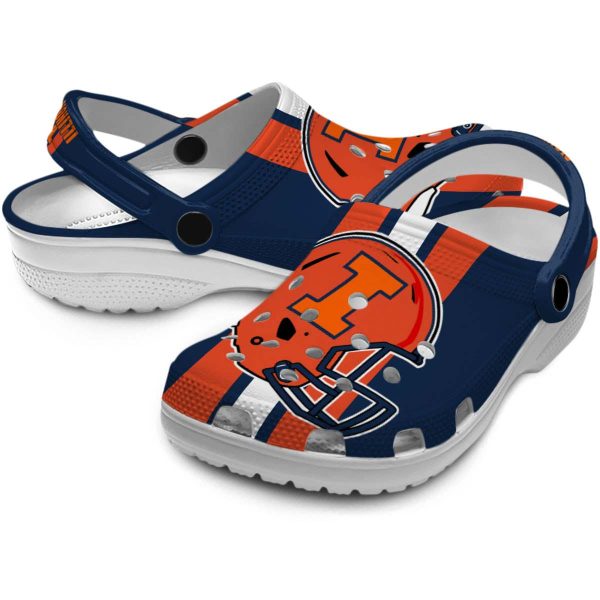 Illinois Fighting Illini Helmet Stripes Crocs Latest Model