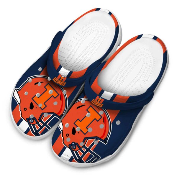 Illinois Fighting Illini Helmet Stripes Crocs Trendy