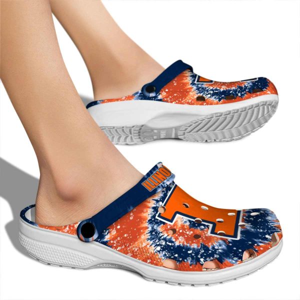Illinois Fighting Illini Radiant Burst Effect Crocs High quality