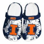 Illinois Fighting Illini Splatter Graphics Crocs Best selling