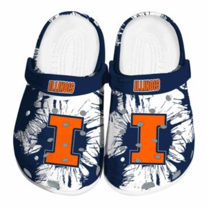 Illinois Fighting Illini Splatter Graphics Crocs Best selling