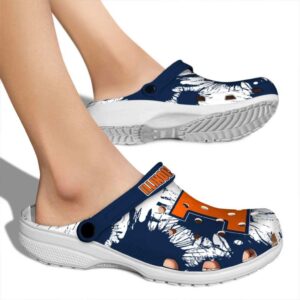 Illinois Fighting Illini Splatter Graphics Crocs High quality