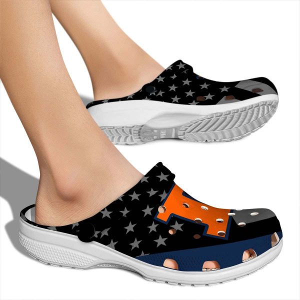 Illinois Fighting Illini Stellar Stripes Theme Crocs High quality
