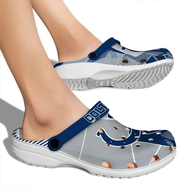 Indianapolis Colts Geometric Background Crocs High quality
