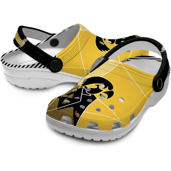 Iowa Hawkeyes Geometric Background Crocs Latest Model