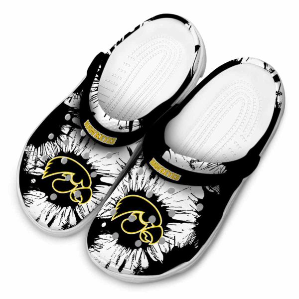 Iowa Hawkeyes Splatter Graphics Crocs Trendy