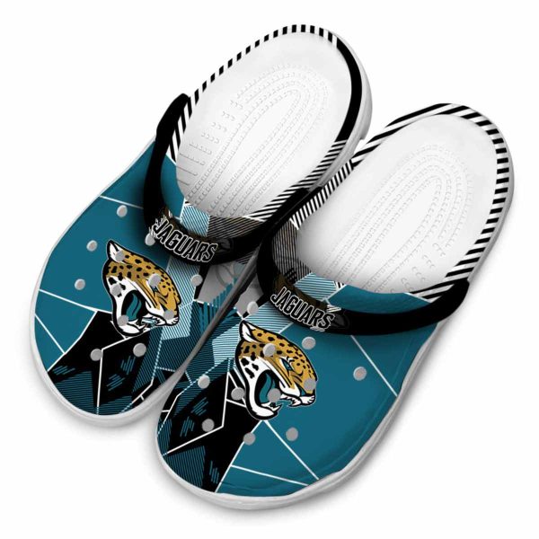 Jacksonville Jaguars Geometric Background Crocs Trendy