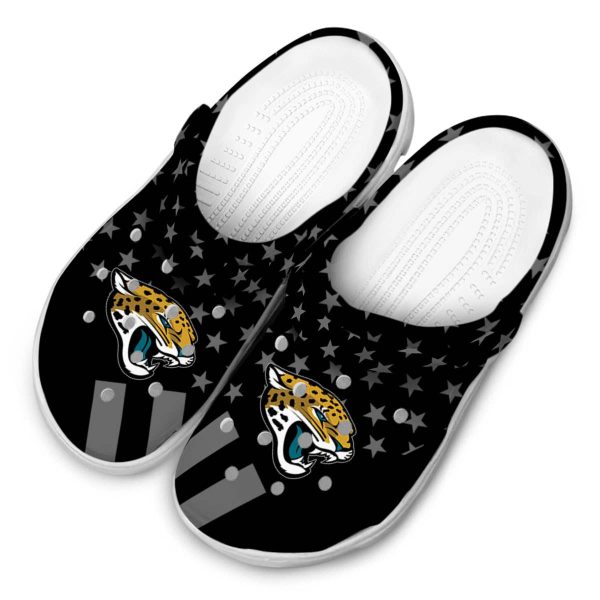Jacksonville Jaguars Stellar Stripes Theme Crocs Trendy