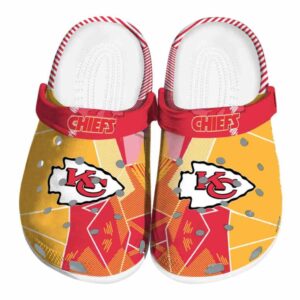 Kansas City Chiefs Geometric Background Crocs Best selling