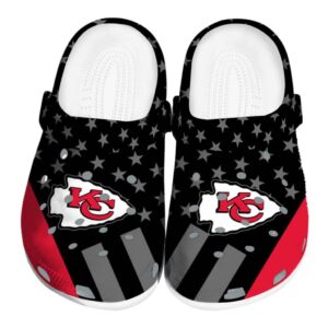 Kansas City Chiefs Stellar Stripes Theme Crocs Best selling