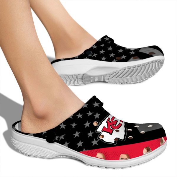 Kansas City Chiefs Stellar Stripes Theme Crocs High quality