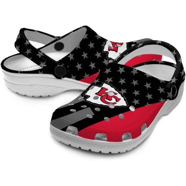 Kansas City Chiefs Stellar Stripes Theme Crocs Latest Model