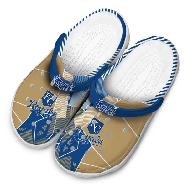 Kansas City Royals Geometric Background Crocs Trendy