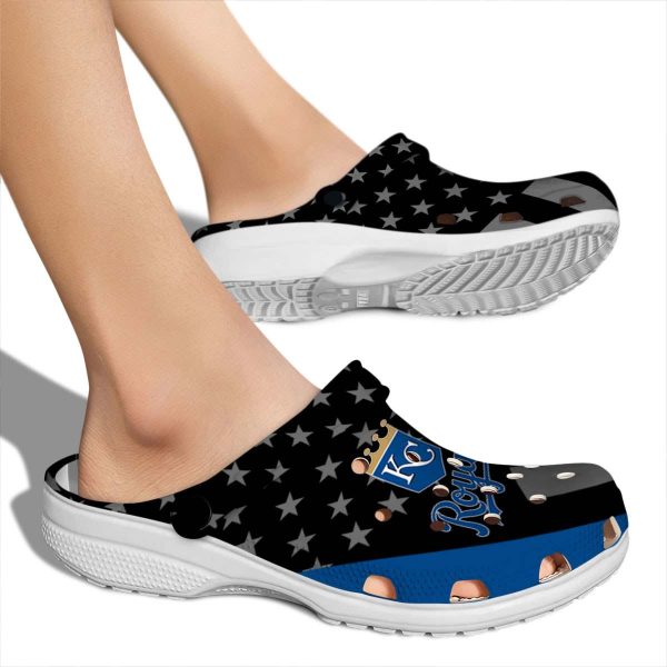 Kansas City Royals Stellar Stripes Theme Crocs High quality