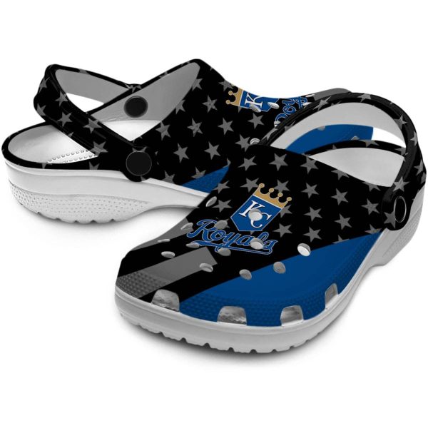 Kansas City Royals Stellar Stripes Theme Crocs Latest Model