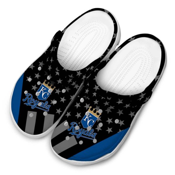 Kansas City Royals Stellar Stripes Theme Crocs Trendy