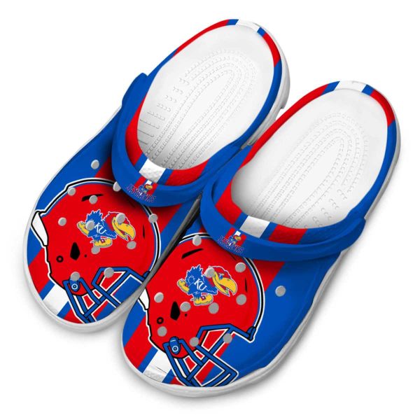 Kansas Jayhawks Helmet Stripes Crocs Trendy