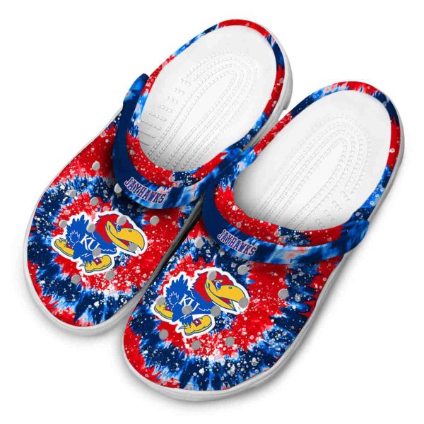Kansas Jayhawks Radiant Burst Effect Crocs Trendy