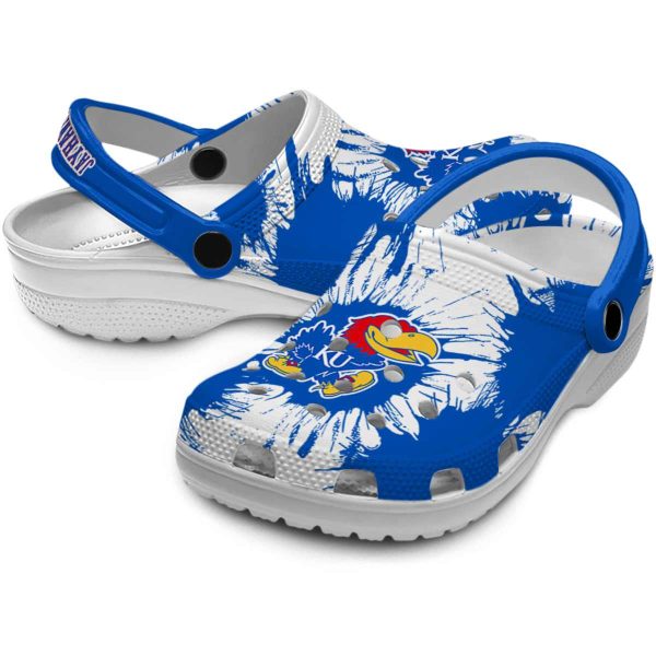 Kansas Jayhawks Splatter Graphics Crocs Latest Model