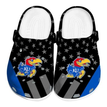 Kansas Jayhawks Stellar Stripes Theme Crocs Best selling