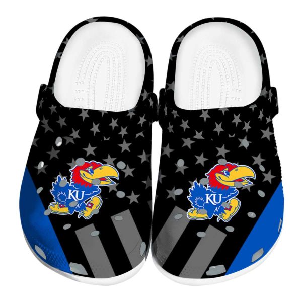 Kansas Jayhawks Stellar Stripes Theme Crocs Best selling