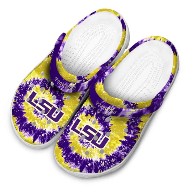 LSU Tigers Radiant Burst Effect Crocs Trendy