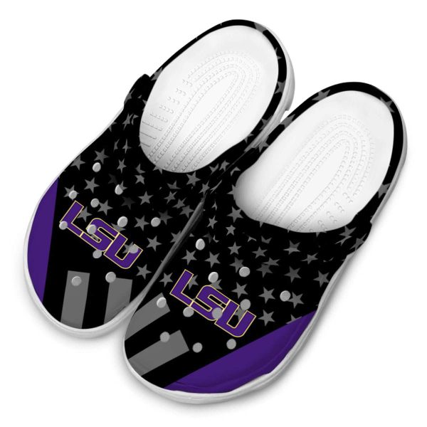 LSU Tigers Stellar Stripes Theme Crocs Trendy