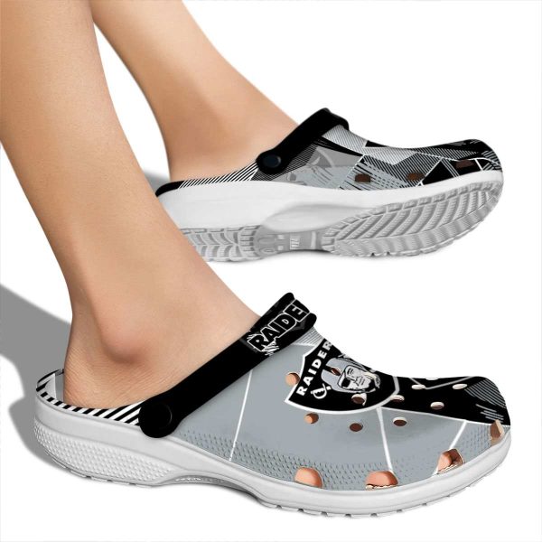 Las Vegas Raiders Geometric Background Crocs High quality