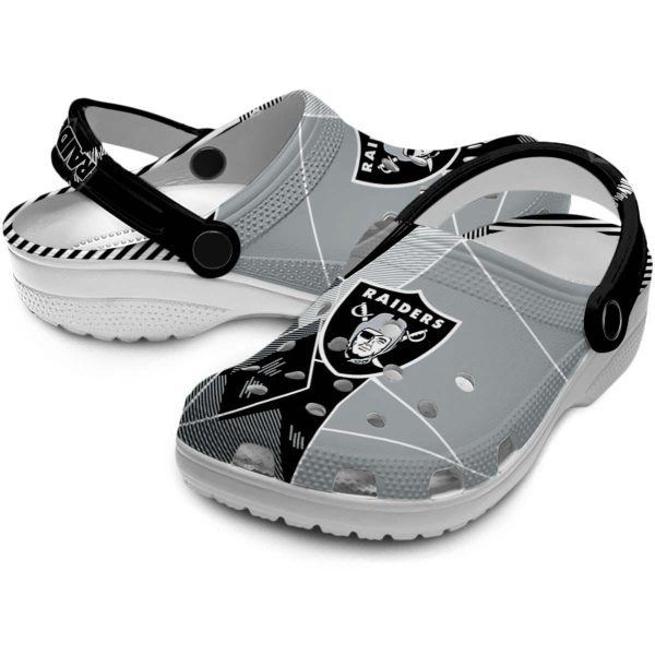 Las Vegas Raiders Geometric Background Crocs Latest Model