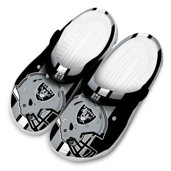 Las Vegas Raiders Helmet Stripes Crocs Trendy
