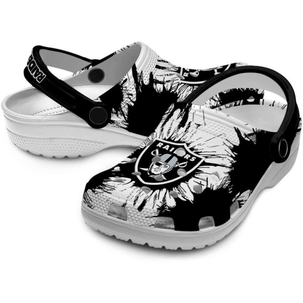 Las Vegas Raiders Splatter Graphics Crocs Latest Model