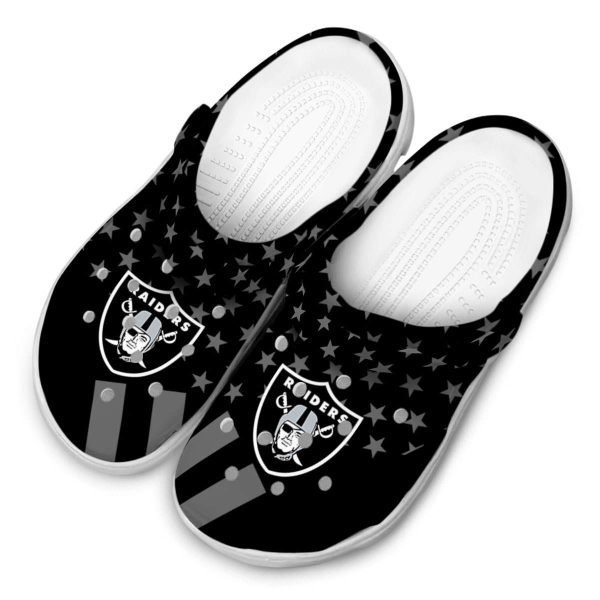 Las Vegas Raiders Stellar Stripes Theme Crocs Trendy