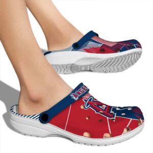 Los Angeles Angels Geometric Background Crocs High quality