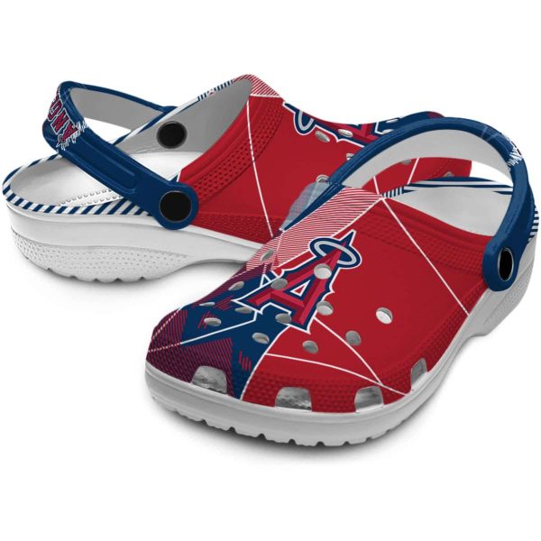 Los Angeles Angels Geometric Background Crocs Latest Model