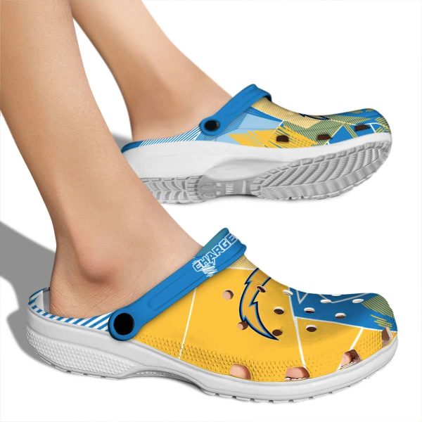 Los Angeles Chargers Geometric Background Crocs High quality
