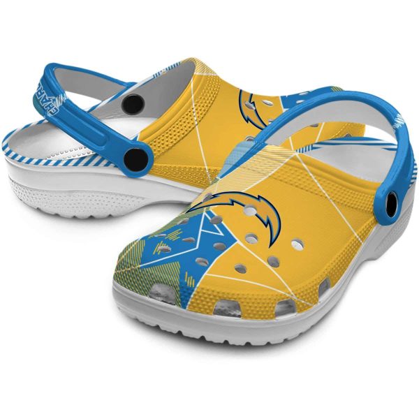 Los Angeles Chargers Geometric Background Crocs Latest Model