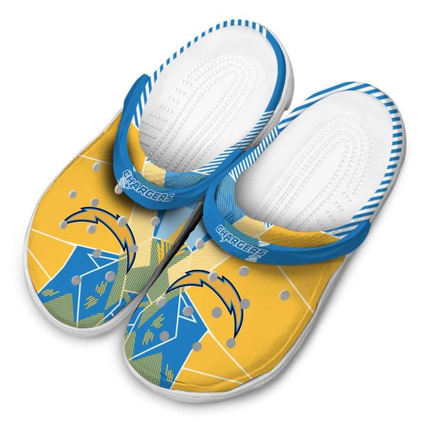 Los Angeles Chargers Geometric Background Crocs Trendy