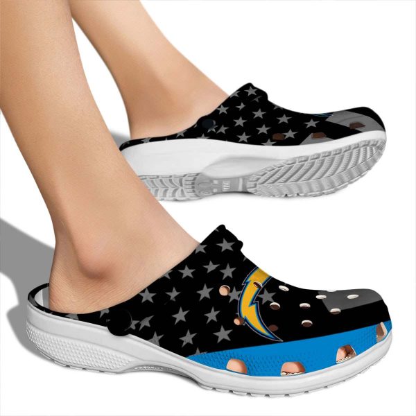 Los Angeles Chargers Stellar Stripes Theme Crocs High quality