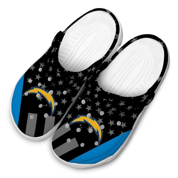 Los Angeles Chargers Stellar Stripes Theme Crocs Trendy