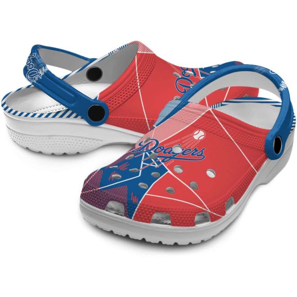 Los Angeles Dodgers Geometric Background Crocs Latest Model