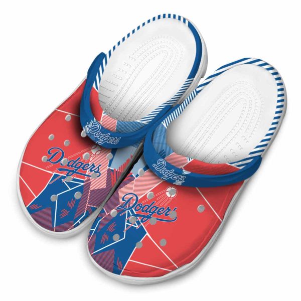Los Angeles Dodgers Geometric Background Crocs Trendy