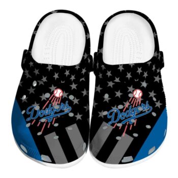 Los Angeles Dodgers Stellar Stripes Theme Crocs Best selling