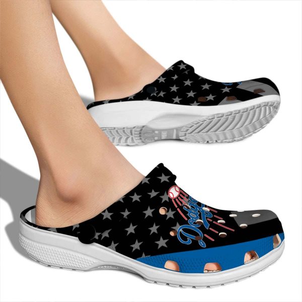 Los Angeles Dodgers Stellar Stripes Theme Crocs High quality