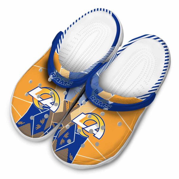 Los Angeles Rams Geometric Background Crocs Trendy