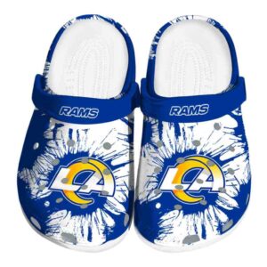 Los Angeles Rams Splatter Graphics Crocs Best selling