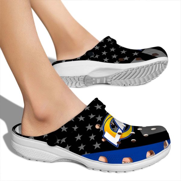 Los Angeles Rams Stellar Stripes Theme Crocs High quality