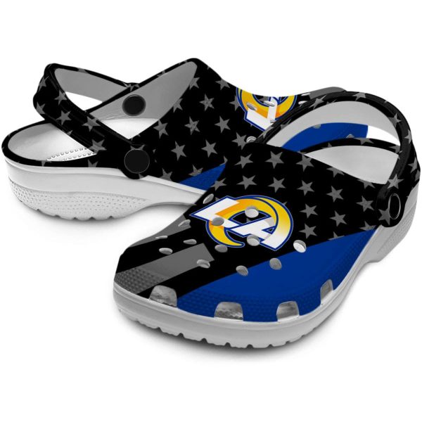 Los Angeles Rams Stellar Stripes Theme Crocs Latest Model